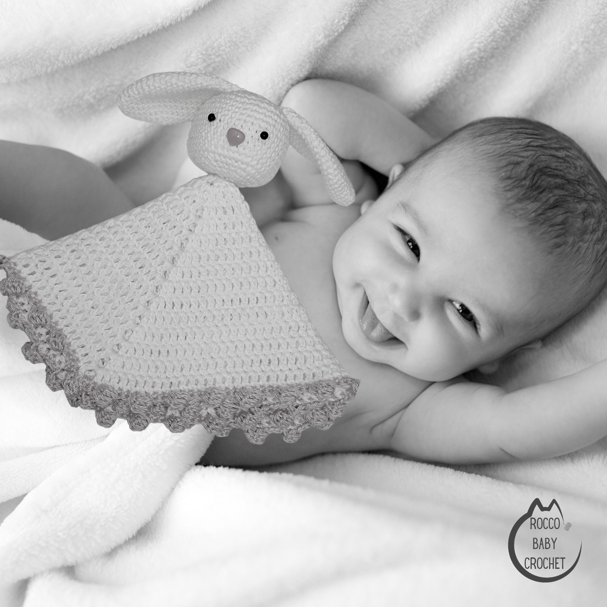 Crochet Pattern Bunny Lovey Blanket - Instant Download Pattern - Etsy