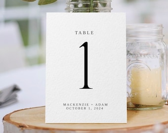 Table Numbers, Modern + Minimal || DIGITAL DOWNLOAD || simple clean wedding table numbers baby shower bridal shower signs template ACT11