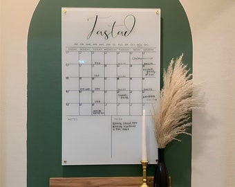 Acrylic Wall Calendar || Custom / Personalized Clear or White Acrylic, 2025 perpetual Family Monthly Dry Wet Erase Planner Board
