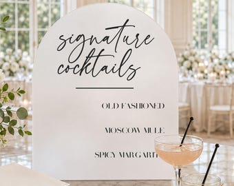 Custom Arch Acrylic Wedding Sign || Bar Signage Personalized 03-038-685