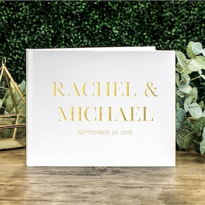Custom Wedding Guest Book || Foil Design Photo Guest Book Personalized Photo Booth Sign In Book Baby Bridal Shower Journal 11-001-017