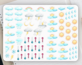 Weather Planner Repositionable Vinyl Stickers ll Reusable Planner Stickers for Acrylic Calendar Thick Stickers Weekly Planning 03-019-016