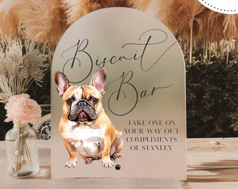 Biscuit Bar for Dogs Frosted Acrylic Wedding Bar Sign  || custom wedding bar sign personalized bar drinks sign menu after party 03-038-560