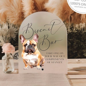 Biscuit Bar for Dogs Frosted Acrylic Wedding Bar Sign  || custom wedding bar sign personalized bar drinks sign menu after party 03-038-560