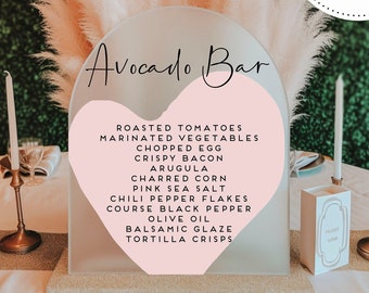 Arch Menu Table Sign || custom acrylic wedding sign Late night bites wedding custom food sign buffet bar after party decor 03-038-573