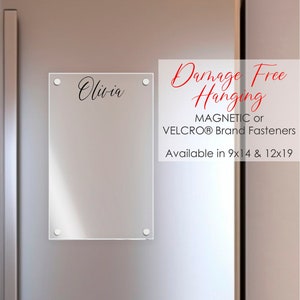 Personalized Acrylic Note Board with MAGNETIC or VELCRO® Brand Fasteners || family dry-erase board list clear notes board sign 03-027-012