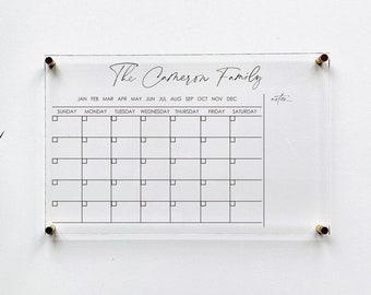 Personalized Acrylic Board for Wall Dry Erase Board Clear Acrylic Calendar  Office Decor Housewarming 03-007-015 