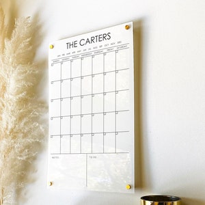 Personalized Acrylic Calendar For Wall ll  dry erase board white calendar  office housewarming wedding gift 03-007-048W