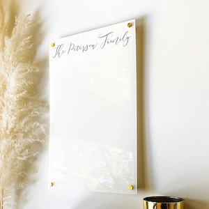 Personalized Acrylic Board For Wall || dry erase board white floating acrylic calendar office decor housewarming 03-007-018W