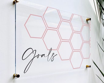 Acrylic Goals & Habit Tracker Board - Dry Erase Wall Planner for Fitness, Self-Care, Productivity Daily Routine Tracking