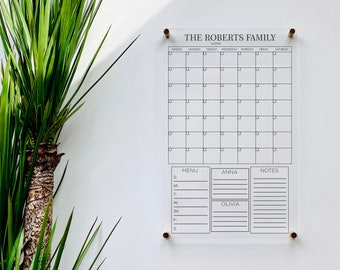 Personalized Acrylic Calendar For Wall, 7 week design ll  dry erase board clear acrylic calendar  office wedding gift 03-007-037