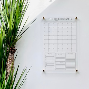 Personalized Acrylic Calendar For Wall, 7 week design ll  dry erase board clear acrylic calendar  office wedding gift 03-007-037