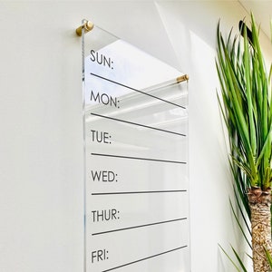 Acrylic Weekly Calendar Board For Wall family command center dry erase board clear acrylic calendar office decor 03-009-030 image 1