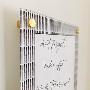 Acrylic Modern Blank Notes Board For Wall || floating white dry erase board gift acrylic calendar office decor housewarming gift 03-009-122