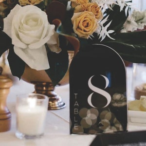 Wedding Table Numbers with Stand || Clear Acrylic Calligraphy Wedding Signage Rustic Clear Table Number Stand 03-040-024