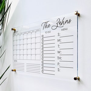 Personalized Acrylic Calendar For Wall ll  dry erase board clear acrylic calendar  office housewarming wedding gift 03-007-039