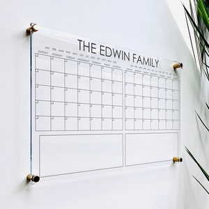 Personalized Acrylic Calendar For Wall ll dry erase board lucite clear acrylic calendar office decor housewarming 03-007-043 image 1