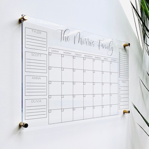 Personalized Acrylic Calendar For Wall ll office decor dry erase whiteboard family 2022 wall calendar desk perpetual hanging 03-007-030 image 1
