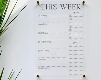 Acrylic Weekly Calendar Board For Wall || family command center dry erase board clear acrylic calendar office decor 03-009-062