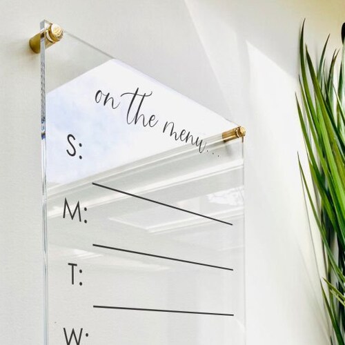Acrylic Menu Board for Wall Dry Erase Board Clear Acrylic Etsy