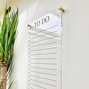 Acrylic To Do List For Wall dry erase board clear acrylic calendar office decor housewarming gift 03-009-024 image 1