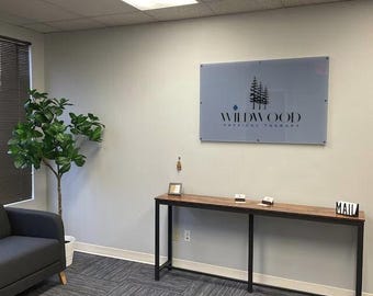 Custom Acrylic Business Logo Sign, Horizontal Layout || Personalized name sign logo business office storefont clear logo hanging office