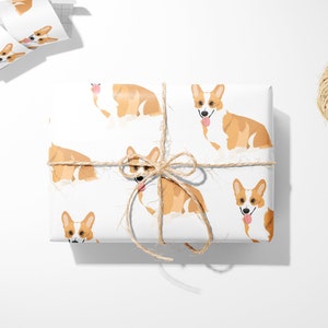Corgi Gift Wrap || Wrapping Paper Unique Gift Idea Baby Shower Gift For Her Corgi Dog Print Wedding Gift Reusable Gift Wrap 03-016-031