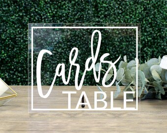 Cards Table Sign || Acrylic Wedding Sign Cards & Gifts Table Baby Shower Bridal Shower FF13P 03-038-023