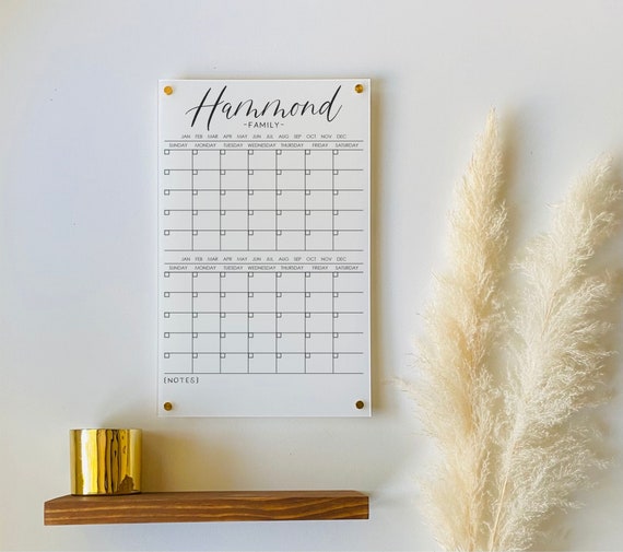 Buy Personalized White Acrylic Calendar for Wall 2 Month Design Ll Dry  Erase Board Weekly Planner Acrylic Calendar Office 03-007-008W Online in  India - Etsy