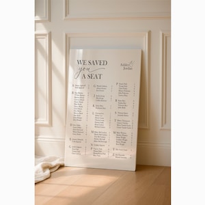 Acrylic Wedding Seating Chart Sign || Custom Wedding Sign Clear Black White Frosted Welcome Sign Chart Seat Alphabetical By Table 03-039-222