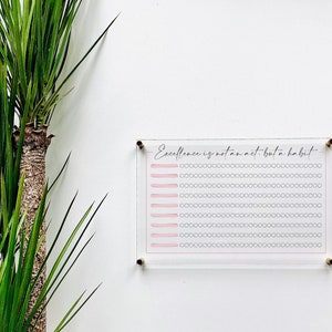 Acrylic Habit Tracker Board For Wall || family command center dry erase board clear acrylic calendar minimalist office decor 03-009-116