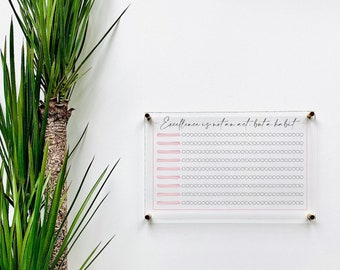 Acrylic Habit Tracker Board For Wall || family command center dry erase board clear acrylic calendar minimalist office decor 03-009-116