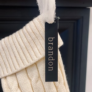 Stocking Name Tag || Faux Leather Gift Tag Gift Box Label Custom Name Place Setting Tag Christmas Personalized Gift Wrap Bag Name Label