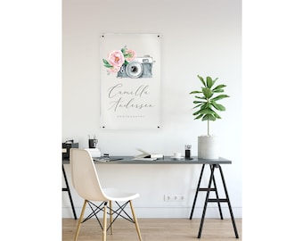 Custom Acrylic Business Logo Sign, Vertical Layout || Personalied name sign logo business office storefont clear logo hanging office