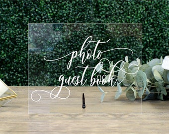 Photo Guestbook Table Sign || Acrylic Wedding Sign FF2P