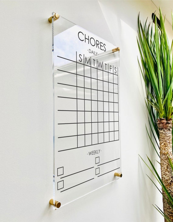 custom chore chart children dry erase board clear acrylic homeschool girls boys 03-009-016 Personalized Chore Chart For Kids
