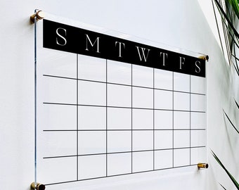 Personalized Acrylic Calendar For Wall ll  dry erase board lucite clear acrylic calendar  office decor housewarming 03-007-099