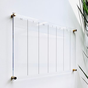 Acrylic Weekly Calendar For Wall || Custom Dry Erase Family Planner Large Huge Clear or White Calendar Personalized Whiteboard 03-009-064