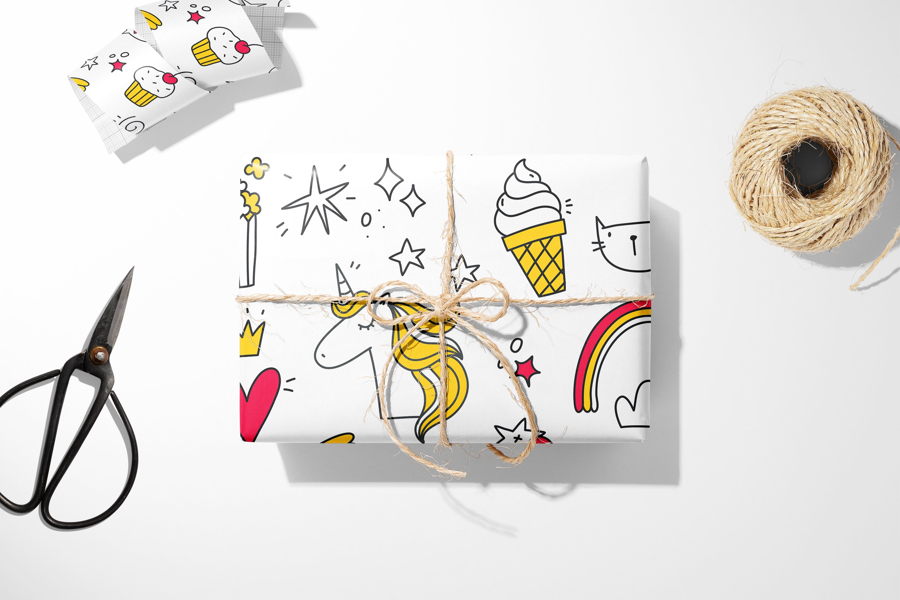 Unicorn Ice Cream Gift Wrap Christmas Wapping Paper Etsy