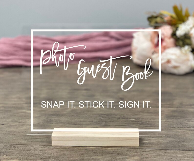 Photo Guest Book Table Sign Acrylic Wedding Sign | Etsy