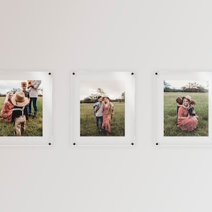 Set of 3 Acrylic Picture Frames || clear photo holder frame floating poster display wall picture frame art display document diploma 8x10 5x7