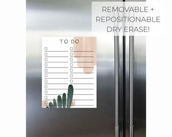 Repositionable To Do List || Dry Erase Removable Damage Free Dorm Room Decor Refrigerator Fridge Wall Damage Free  03-017-001