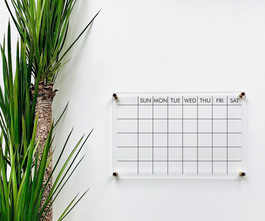 Acrylic Weekly Calendar Board for Wall Family Command Center Dry Erase