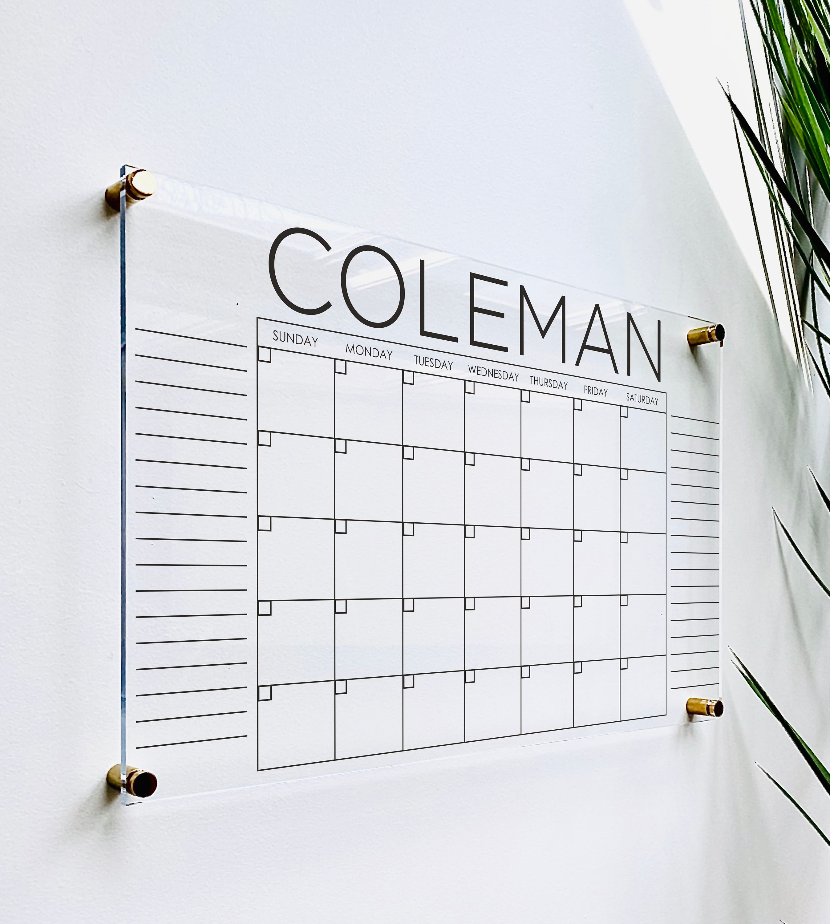 Personalized Acrylic Calendar For Wall dry erase board Etsy