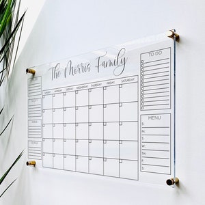 Personalized Acrylic Calendar For Wall ll office decor dry erase whiteboard family 2022 wall calendar desk perpetual hanging 03-007-030 image 4
