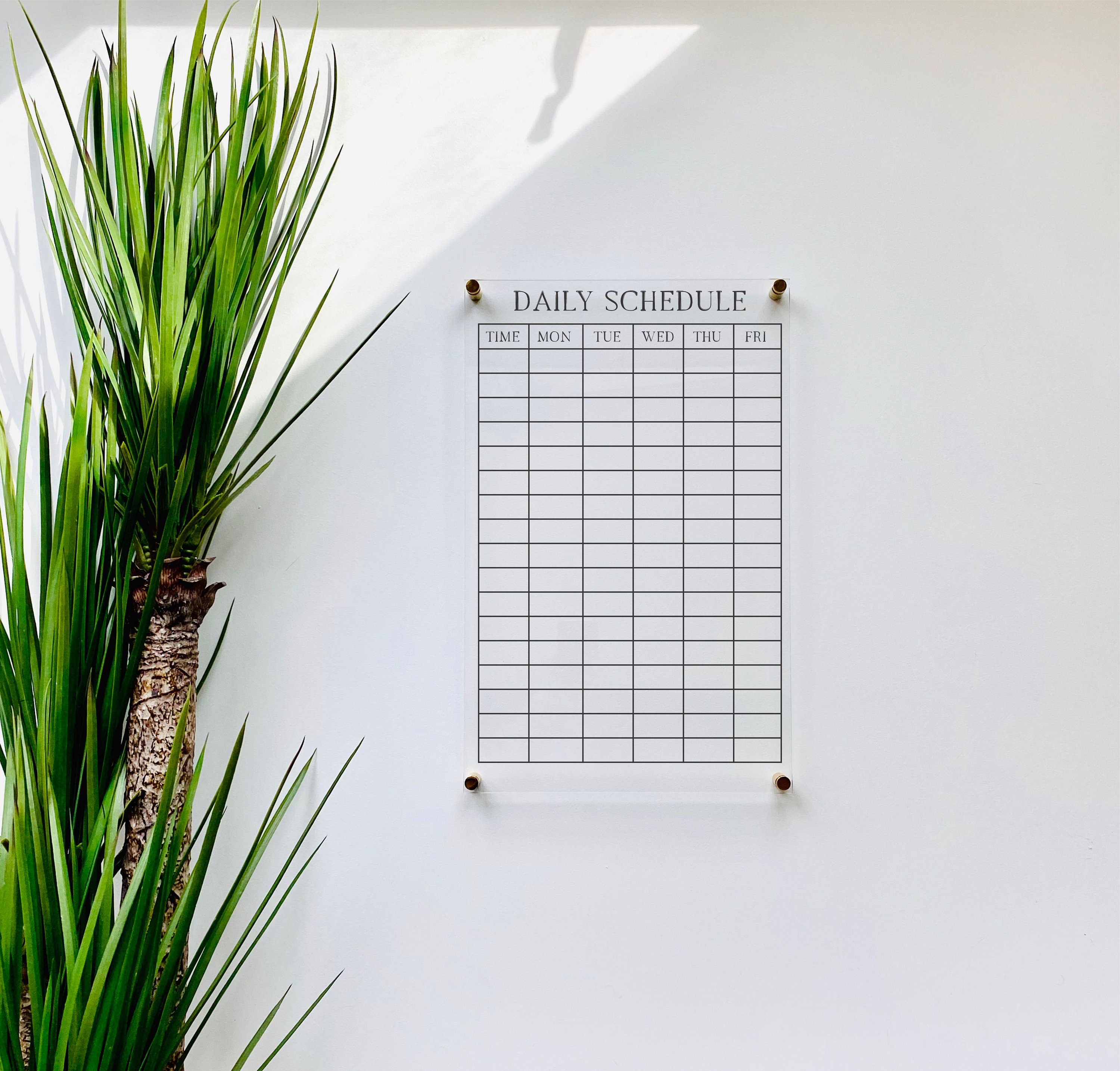 Acrylic Daily Schedule Board for Wall || Family Command Center Dry ...