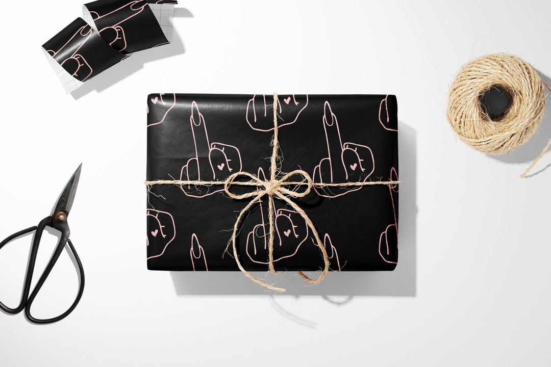 Middle Finger Wrapping Paper Feminist Pro-choice Wrapping Paper Unique ...