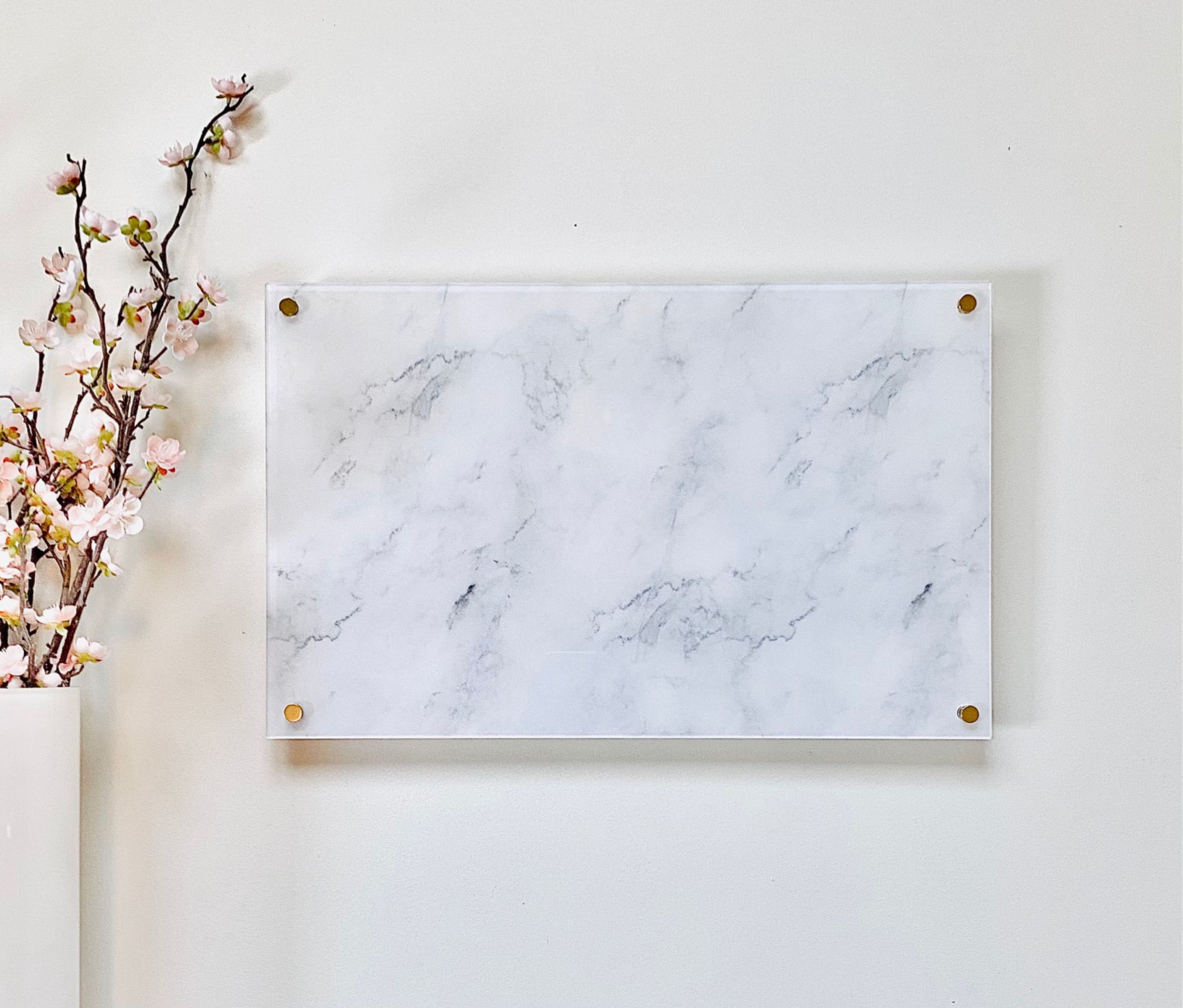 Marbled Acrylic Dry Erase Writing Board With Standoffs Wall Etsy