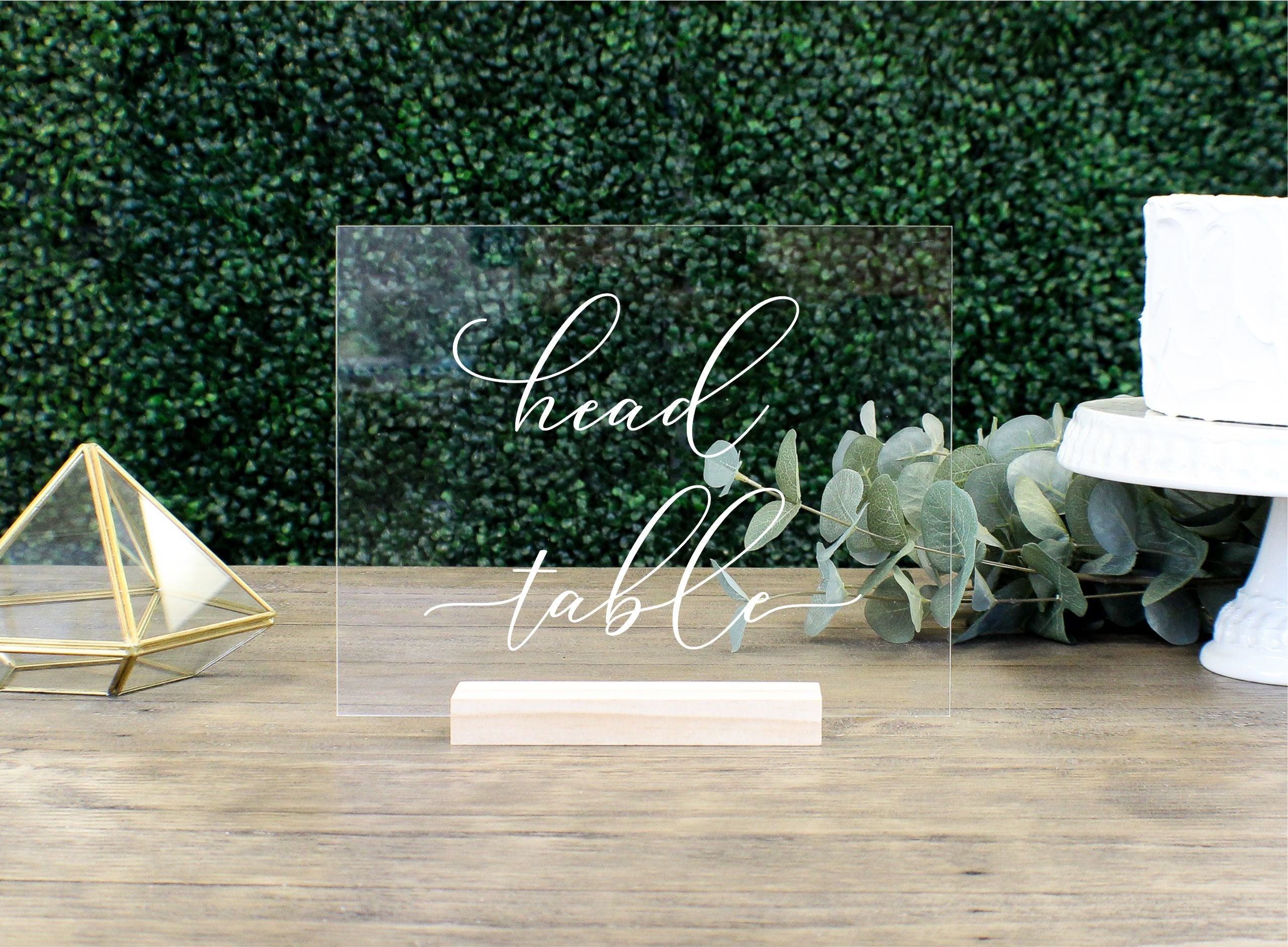 Head Table Sign Acrylic Wedding Sign Reserved Table Sign Etsy