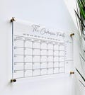 Acrylic Monthly Calendar For Wall || Custom Dry Erase Family Planner Large Huge Clear or White Calendar Personalized Whiteboard 03-007-001